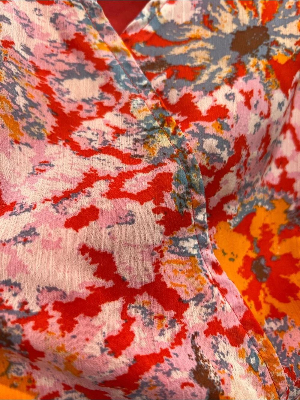 Chelsea & Violet Orange and Pink Floral Tie-Waist Top & Skirt Set